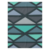 Nappe Triangles d'art géométrique rétro Turquoise noir (Devant)