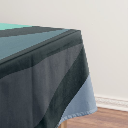 Nappe Triangles d'art géométrique rétro Turquoise noir (In Situ)