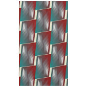 Nappe Triangles gris sur bordeaux turquoise (Devant)