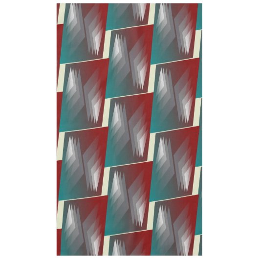 Nappe Triangles gris sur bordeaux turquoise (Devant)