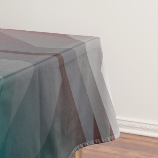 Nappe Triangles gris sur bordeaux turquoise (In Situ)