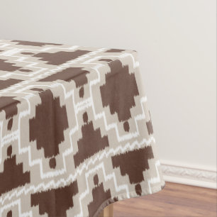 Nappe Tribal aztèque d'Ikat - brun chocolat et Taupe