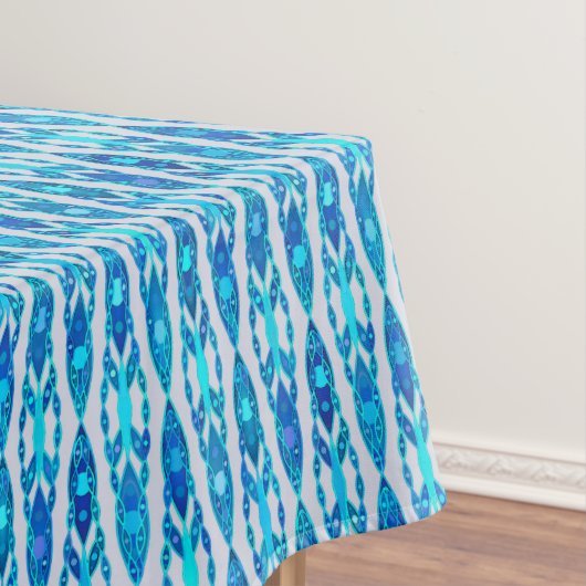 Nappe Tribal Batik - Sapphire Blue et Silver Grey (In Situ)