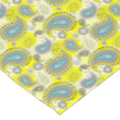 Nappe Tribal Paisley Motif Lemon Yellow Turquoise (Angle)