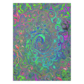 Nappe Trippy Chartreuse et Blue Retro Liquid Swirl (Devant)