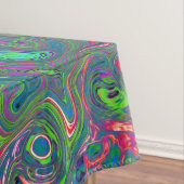 Nappe Trippy Chartreuse et Blue Retro Liquid Swirl (In Situ)