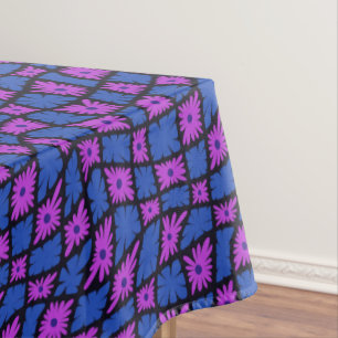 Nappe Trippy super 60s Flower Checks bleu rose