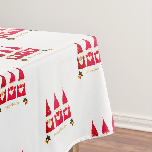 Nappe Trois lutins de Noël sur fond blanc (In Situ)