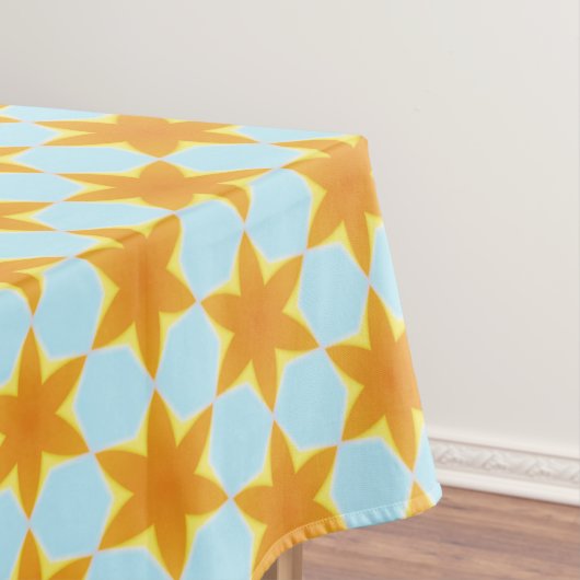 Nappe Tropical Starfruit Pattern Blue Orange  (In Situ)
