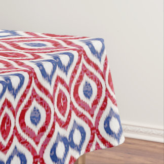 Nappe Tuile d'Ikat en rouge et bleu