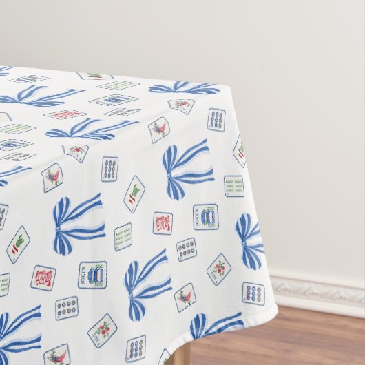 Nappe Tuiles de mahjong aquarelle et noeuds (In Situ)