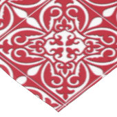Nappe Tuiles marocaines - rouge foncé et blanc (Angle)