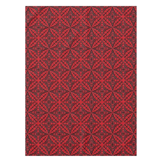 Nappe Tuiles marocaines - rouge foncé et noires (Devant)