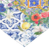 Nappe tuiles méditerranéennes, citron, fleurs, majolica, (Angle)