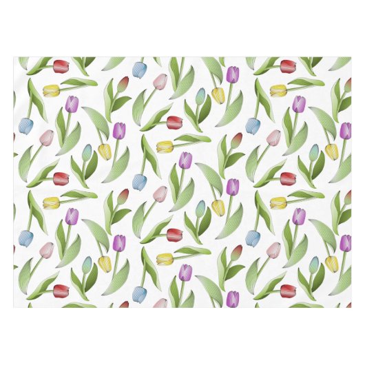 Nappe Tulipe Fleur Colorée Moderne (Devant (Horizontal))