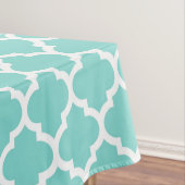 Nappe Turquoise Aqua Wht Moroccan Quatrefoil Pattern #5 (In Situ)