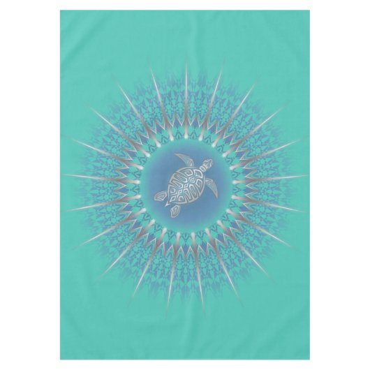 Nappe Turquoise argentée Turquoise Mandala (Devant)