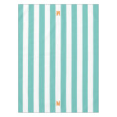 Nappe Turquoise bande de cabane et monogramme orange per (Devant)