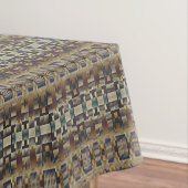 Nappe Turquoise bleu gris Tan Taupe Brown Motif d'art tr (In Situ)