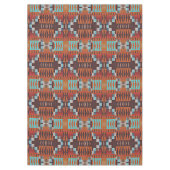 Nappe Turquoise Blue Rust Orange Rouge Brown Tribal Art (Devant)