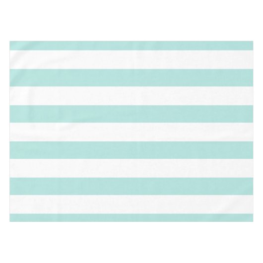 Nappe Turquoise clair et blanc Large Horizontal rayé (Devant (Horizontal))