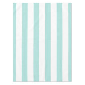 Nappe Turquoise clair et blanc Large Horizontal rayé (Devant)