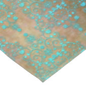 Nappe Turquoise élégant sur damas brun (Angle)