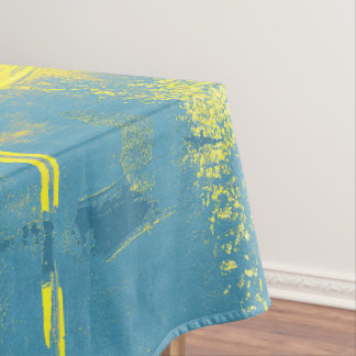 Nappe turquoise et jaune pour décoration intérieur