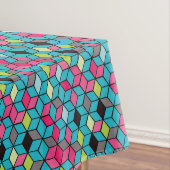 Nappe Turquoise et motif rose de cube (In Situ)
