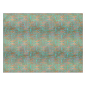 Nappe Turquoise fantaisie sur Damas Brown (Devant (Horizontal))