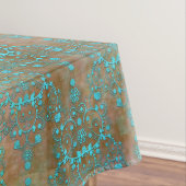 Nappe Turquoise fantaisie sur Damas Brown (In Situ)