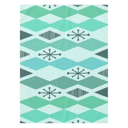 Nappe Turquoise géométrique de l'âge atomique (Devant)