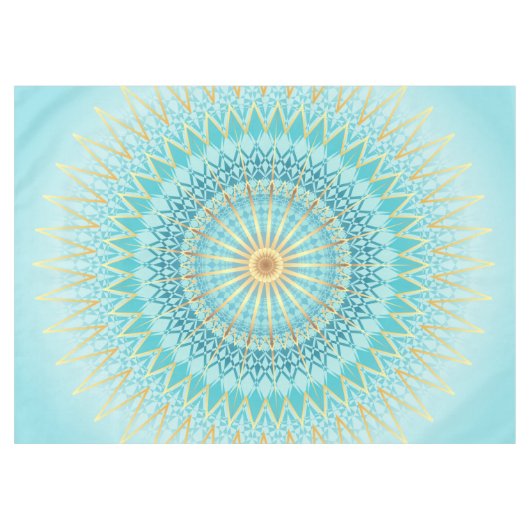 Nappe Turquoise Gold Boho Mandala (Devant (Horizontal))