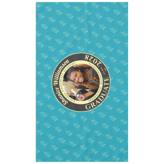 Nappe Turquoise Modern Graduation Photo Cap Pattern (Devant)