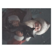 Nappe Tuxedo Chat avec Noël Festif du Père Noël (Devant (Horizontal))