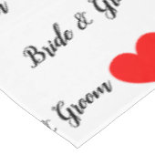 Nappe Typographie des mariés avec cœurs rouges (Angle)