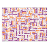 Nappe Typographie multilingue du Merci orange violet (Devant (Horizontal))