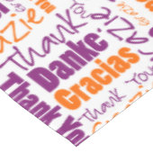 Nappe Typographie multilingue du Merci orange violet (Angle)
