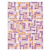 Nappe Typographie multilingue du Merci orange violet (Devant)