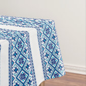 Nappe Ukrainian traditional vushuvanka folk pattern blue (In Situ)