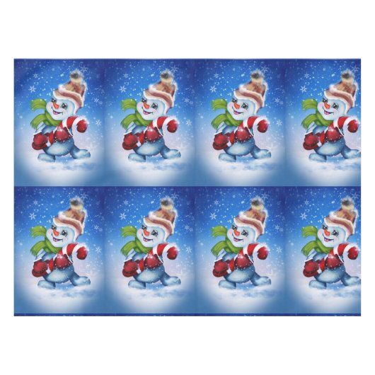 Nappe Un bonhomme de neige festif (Devant (Horizontal))