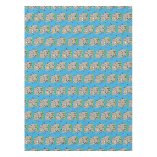 Nappe Un joli éléphant drôle avec un oiseau sur le tronc (Devant)
