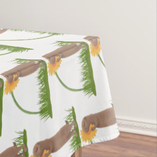 Nappe Un mignon chien de prairie reniflant la caricature