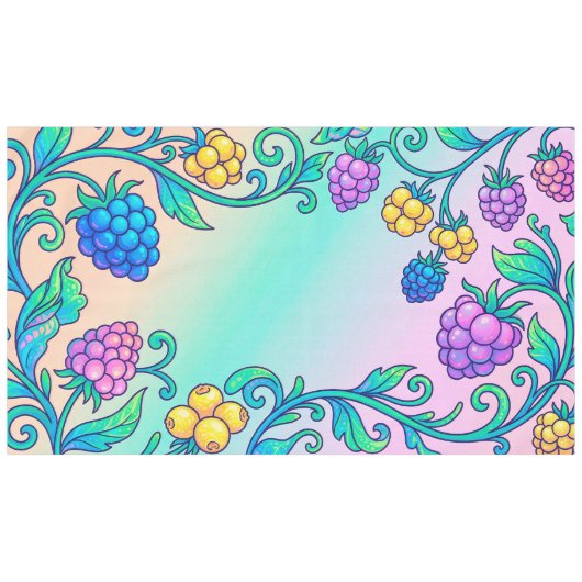 Nappe Un motif de baies psychédéliques vibrant (Devant (Horizontal))