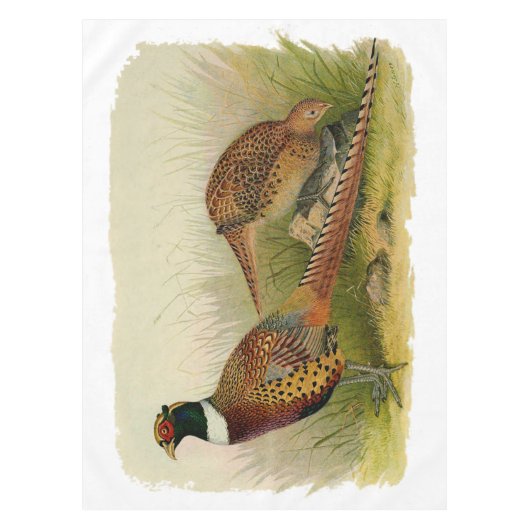 Nappe Une paire de faisans étranglés d'anneau dans un (Devant)