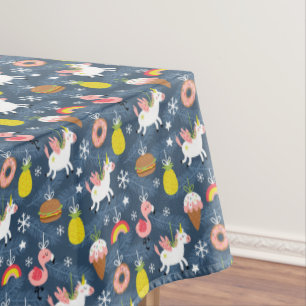 Nappe Unicornes de Noël amusants et Flamants roses Motif