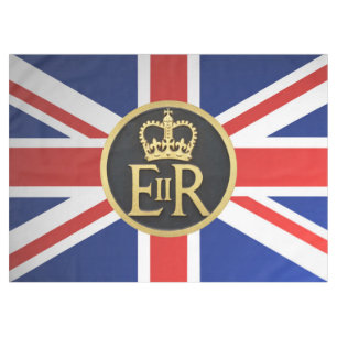 Nappe Union Jack et insignes royaux de jubilé