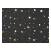 Nappe Vacances Black et Gold Faux Metal Christmas Stars (Devant (Horizontal))