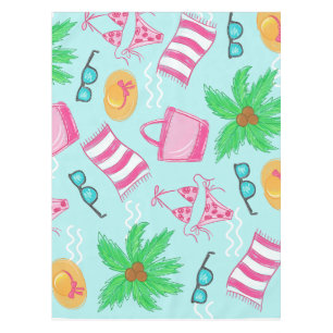 Nappe Vacances d'été à la plage / Bikini bleu côtier
