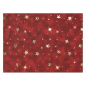 Nappe Vacances Rouge et Or Faux Metal Christmas Stars (Devant (Horizontal))